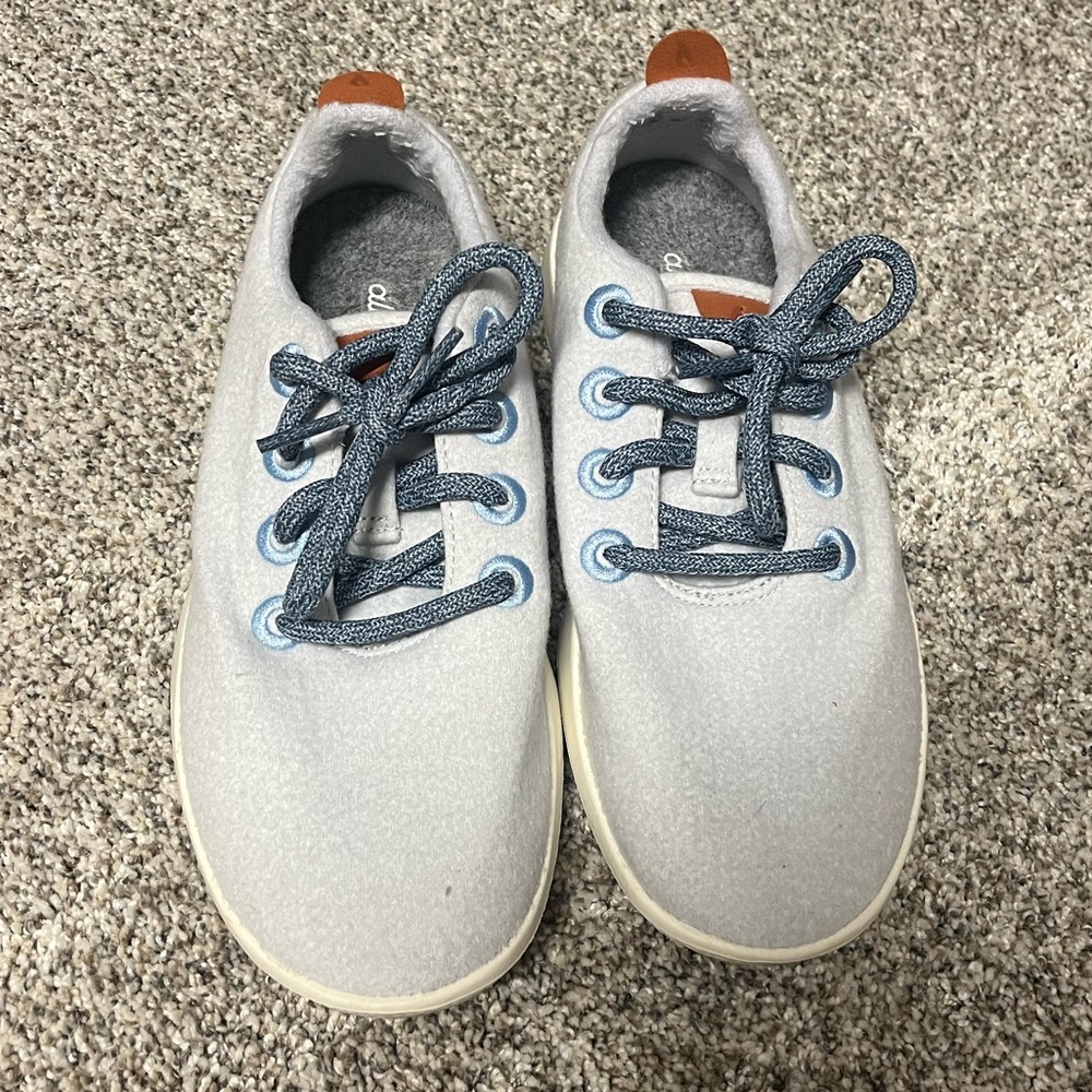 Allbirds Wool Sneakers in White and Blue